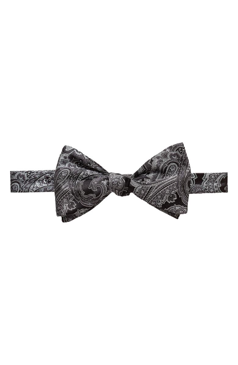 Eton Paisley Bow Tie, Main, color, Black