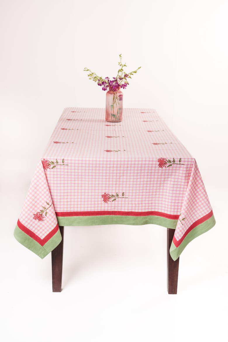 Dahlia Gingham Tablecloth, Alternate, color, 60x90
