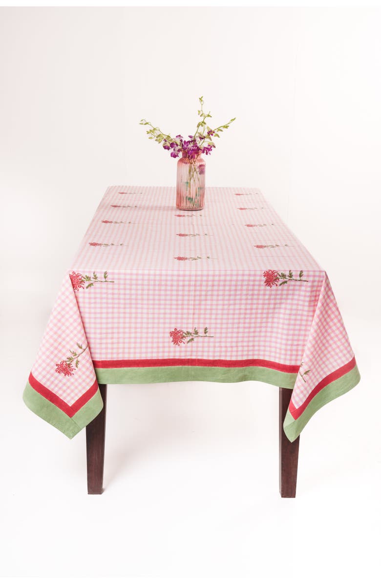 Inner Child Dahlia Gingham Tablecloth, Alternate, color, 60X90