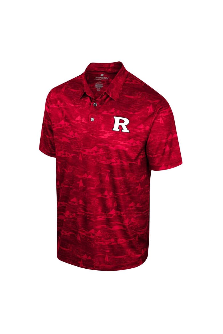 Men's Colosseum Scarlet Rutgers Scarlet Knights Daly Print Polo, Alternate, color, Scarlet
