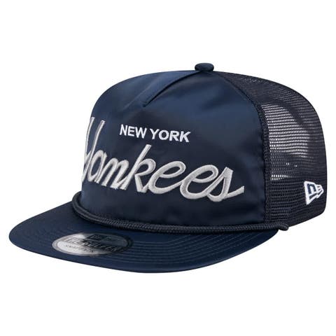 Men's New Era Navy New York Yankees Retro Satin Script Golfer Adjustable Hat