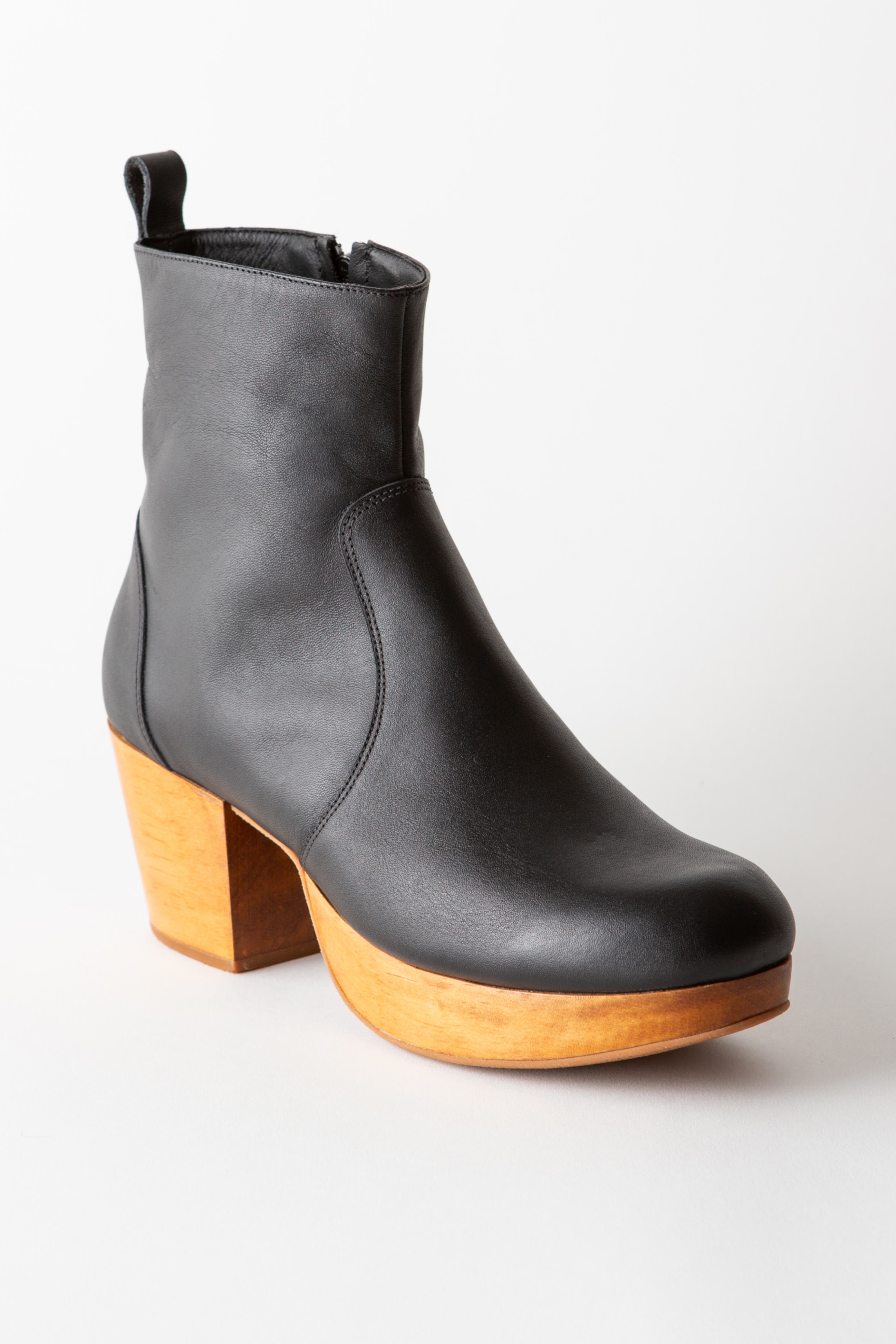 Charli Leather Platform Clog Boot, Main, color, Black