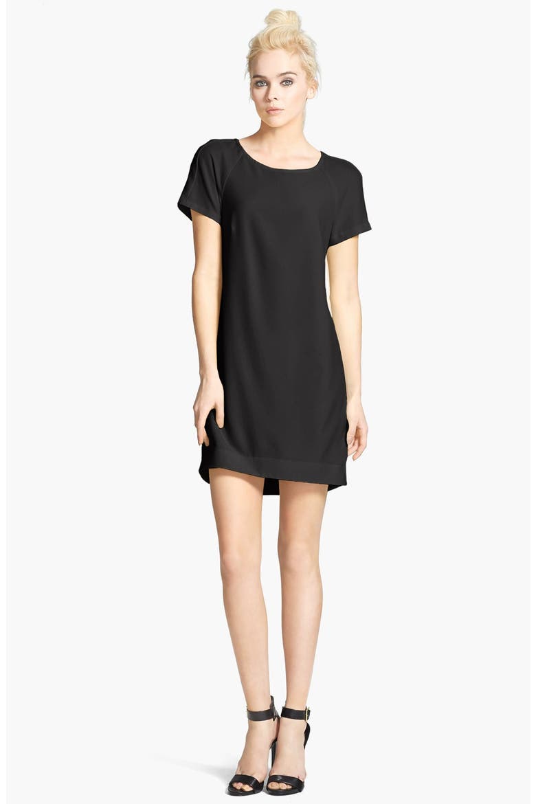 Crepe Shift Dress, Main, color, BLACK