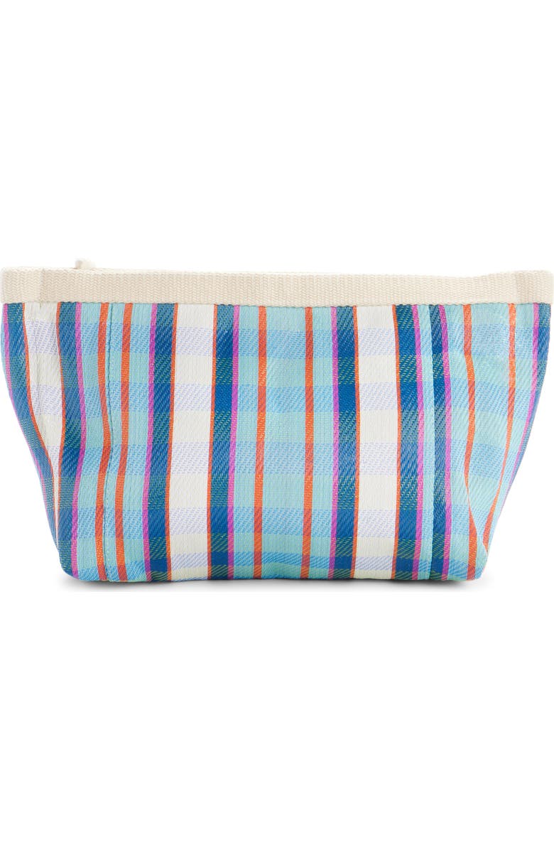 Isabel Marant Powden Stripe Nylon Pouch, Alternate, color, Turquoise/ Chalk