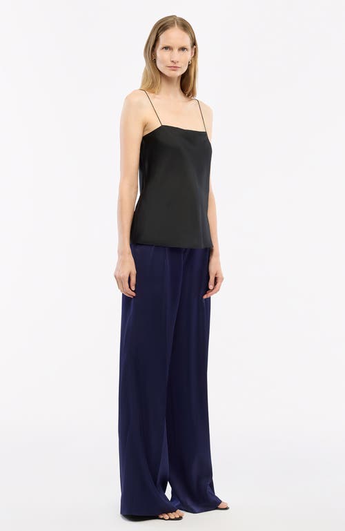Another Tomorrow Silk-twill Camisole In Black