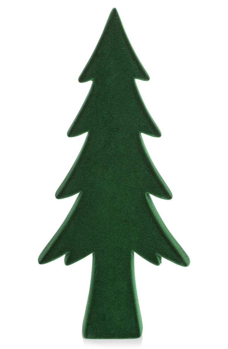 Zodax Kazuko 3-Piece Set Flocked Tree Figurines, Alternate, color, Green