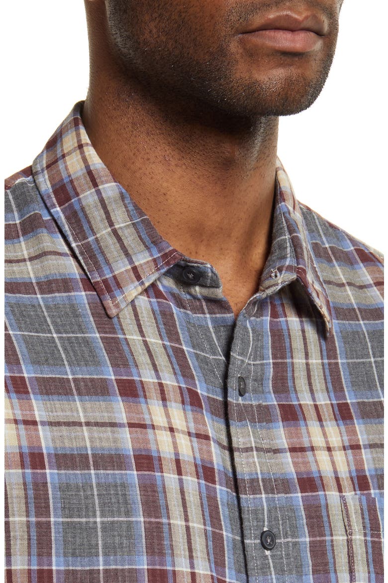 Classic Fit Double Face Cambria Plaid Shirt, Alternate, color, MED H GREY