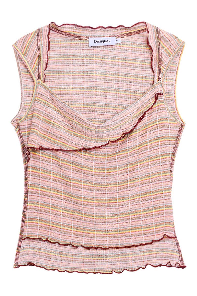 Lettuce Edge Sleeveless Top, Alternate, color, PINK MULTI
