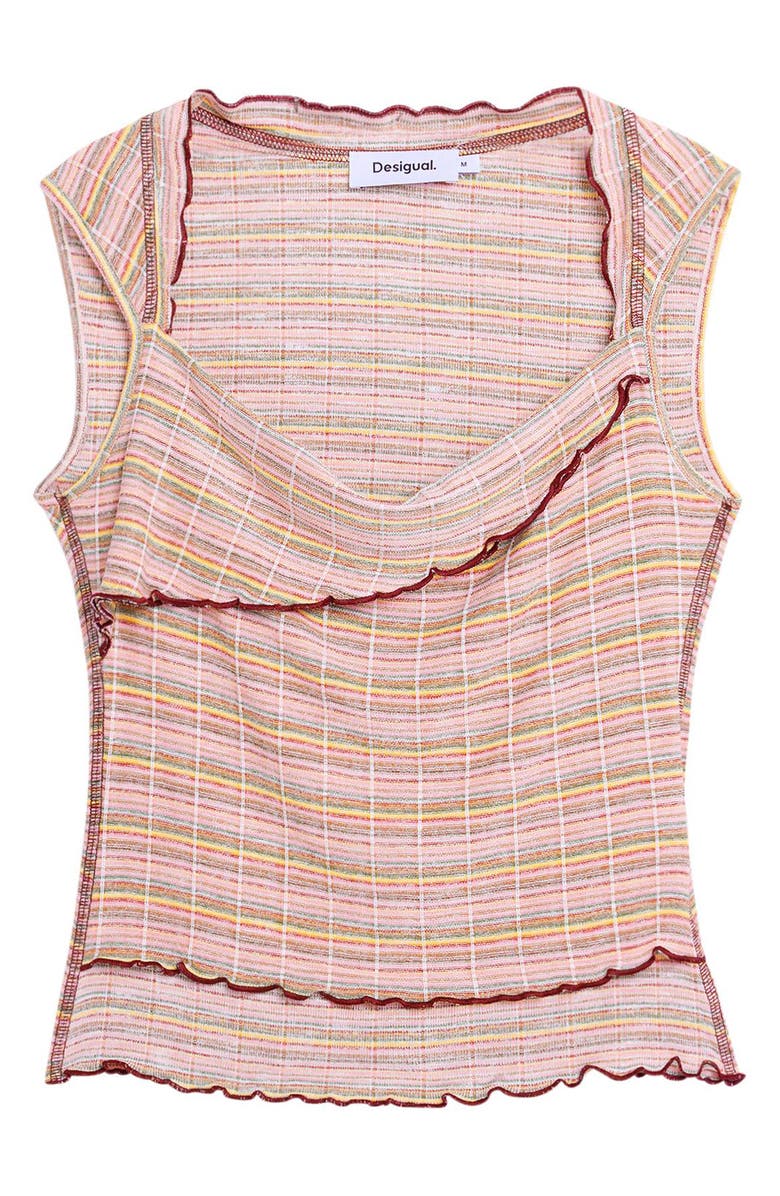Desigual Lettuce Edge Sleeveless Top, Alternate, color, Pink Multi
