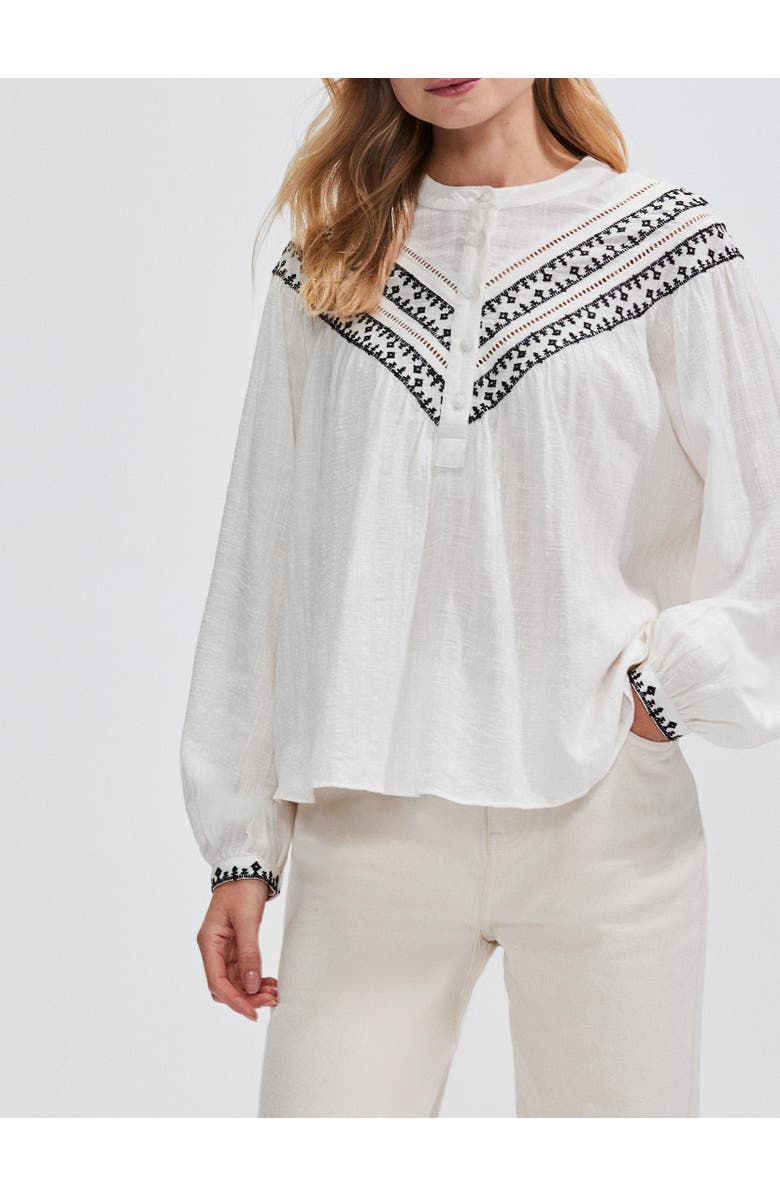Ro&Zo Embroidered Yoke Blouse, Alternate, color,