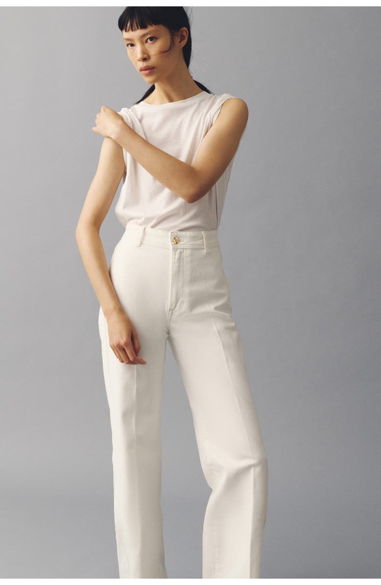 H&M Wide High Jeans, Alternate, color, Light Beige