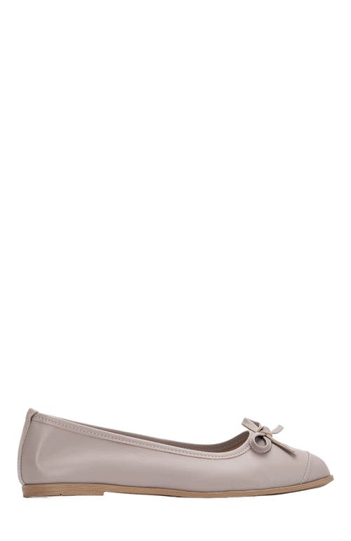 Forever & Always Shoes Brooklyn Leather Ballerina Flats in Dark Beige Leather at Nordstrom, Size 6.5
