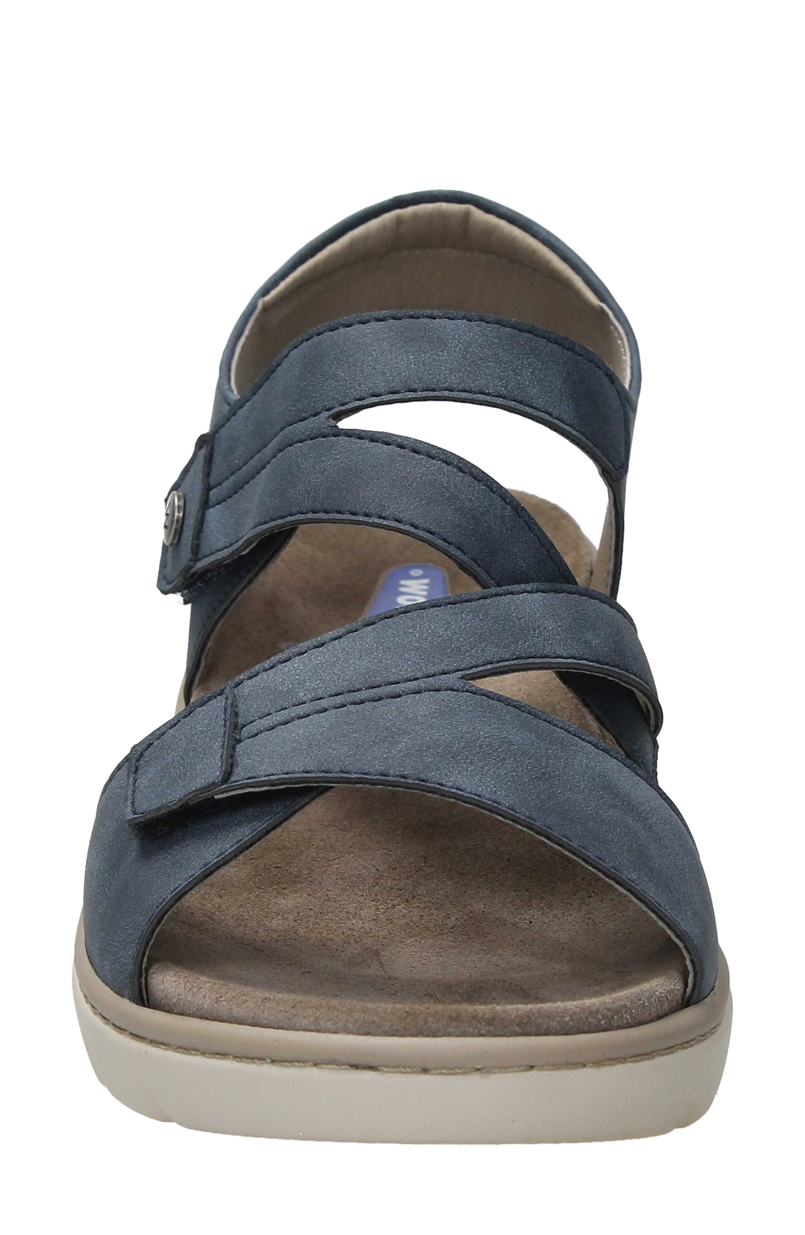 Ikaria Wedge Sandal, Alternate, color, DENIM BIOCARE