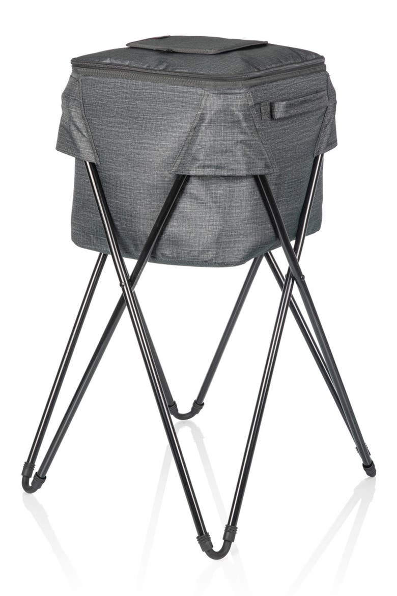 Camping Party Cooler with Stand, Main, color, HEATHERED GRAY