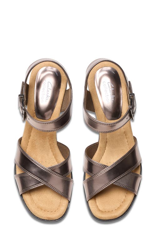 Clarks Collection Women's Emmalae Iris Wedge Sandals In Gun Metal