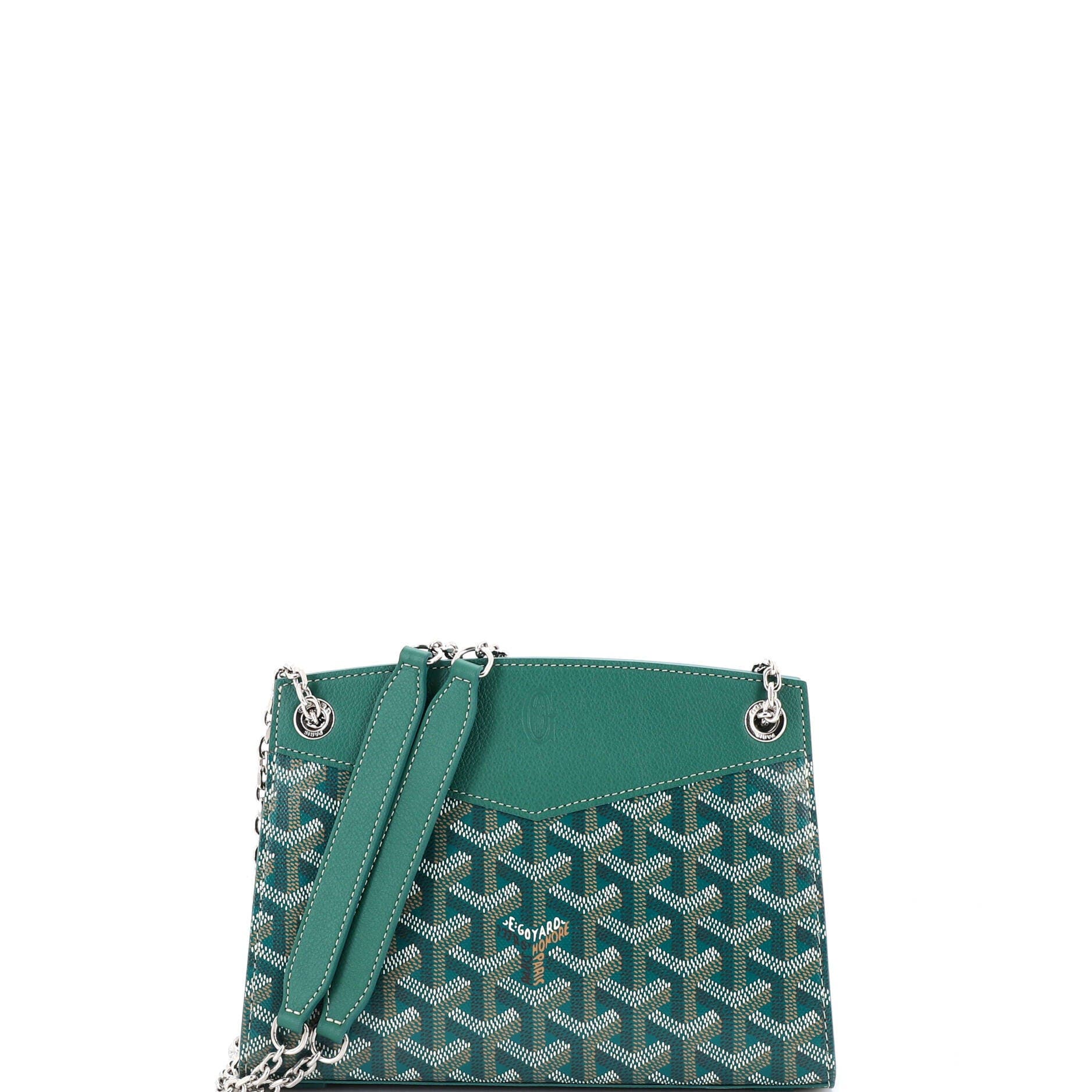 Pre-Owned Goyard Structured Rouette Chain Shoulder Bag Coated Canvas Mini, Main, color, Green