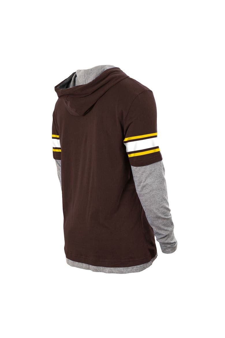Men's New Era Brown San Diego Padres Twofer Pullover Hoodie, Alternate, color, Brown