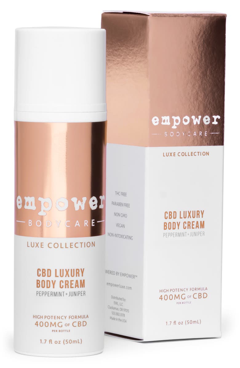 Empower Peppermint Juniper CBD Luxury Body Cream, Alternate, color, 