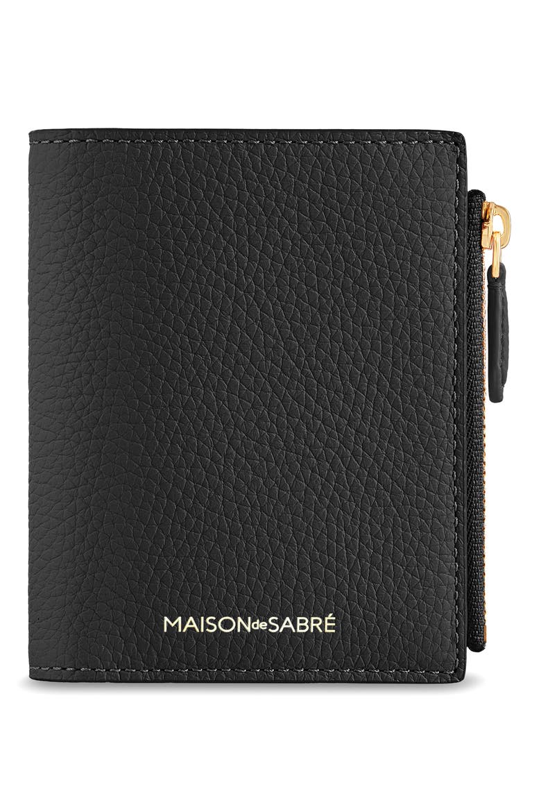 Small Leather Bifold Wallet, Main, color, Black Caviar