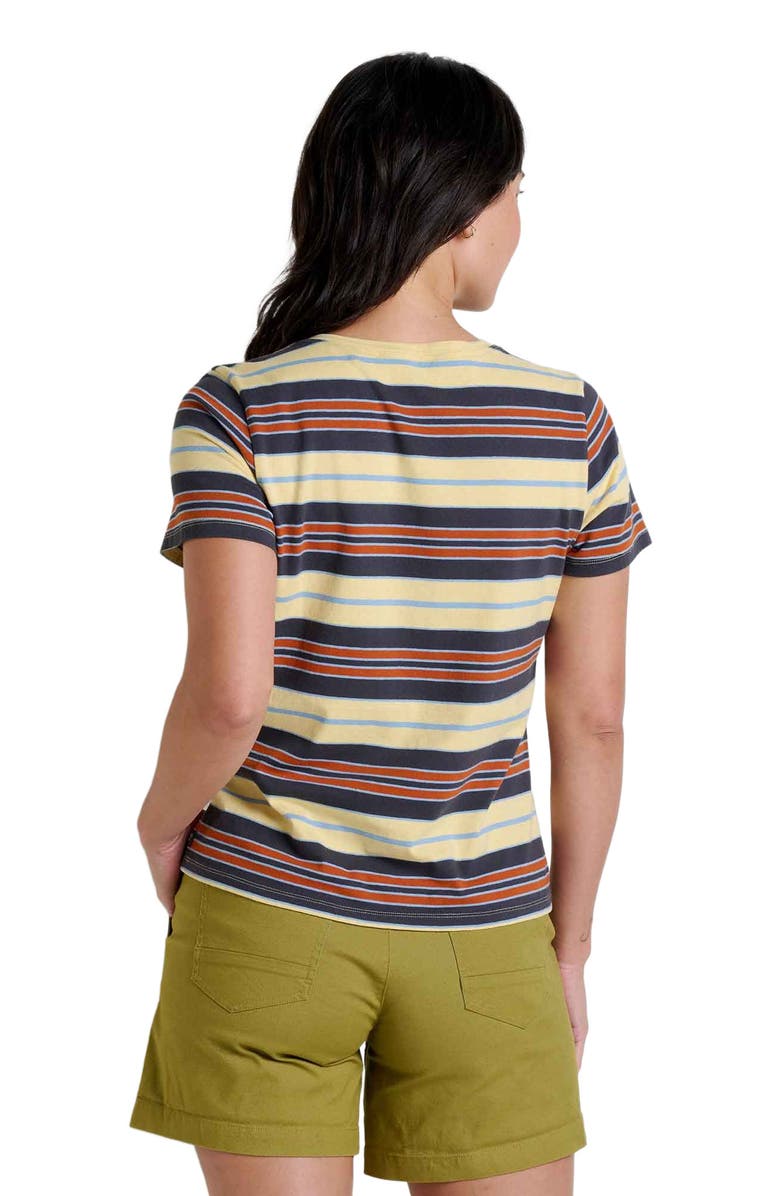 Toad & Co Women's Grom V-Neck Short Sleeve Shirt, Alternate, color, Straw Stripe