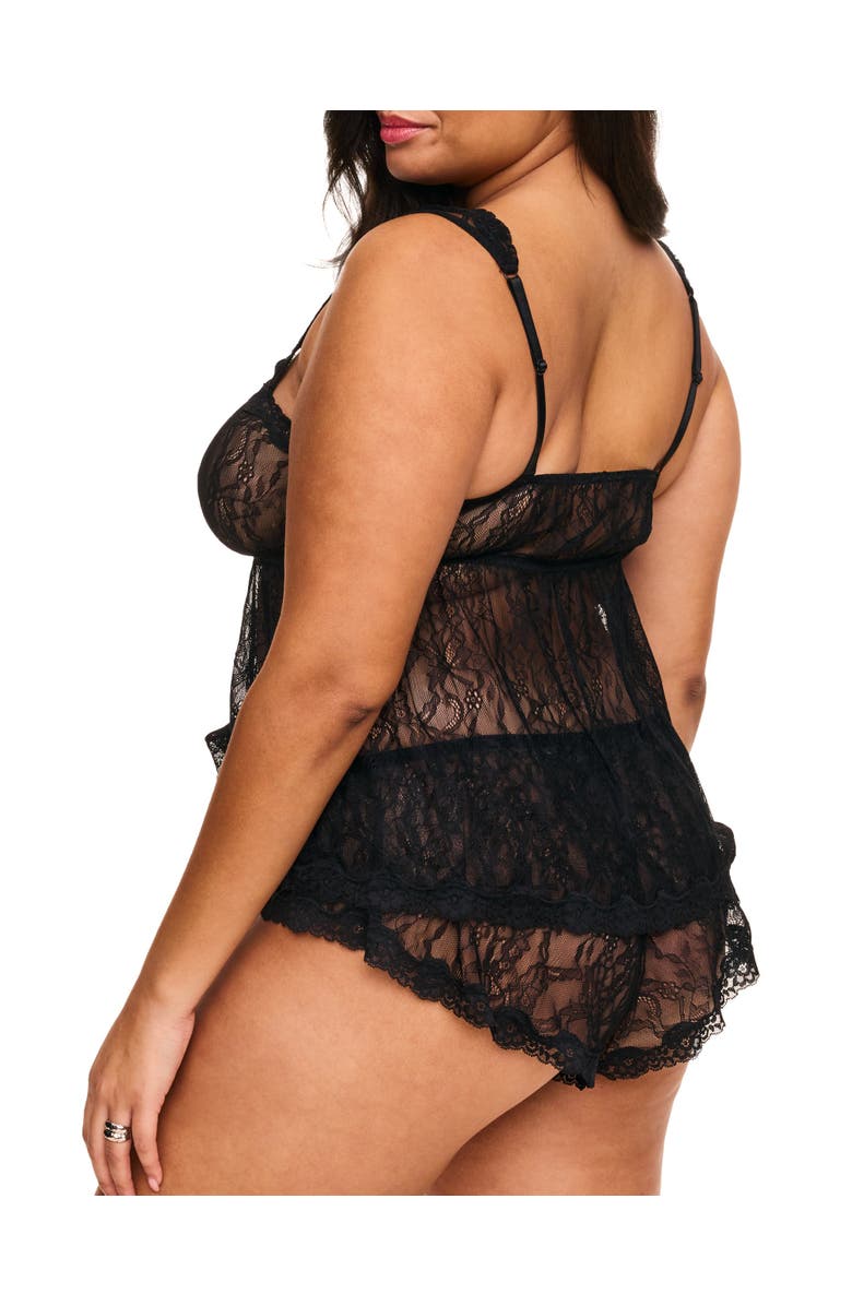 Adore Me Ettie Cami & Shorts Set Lingerie, Alternate, color, Black
