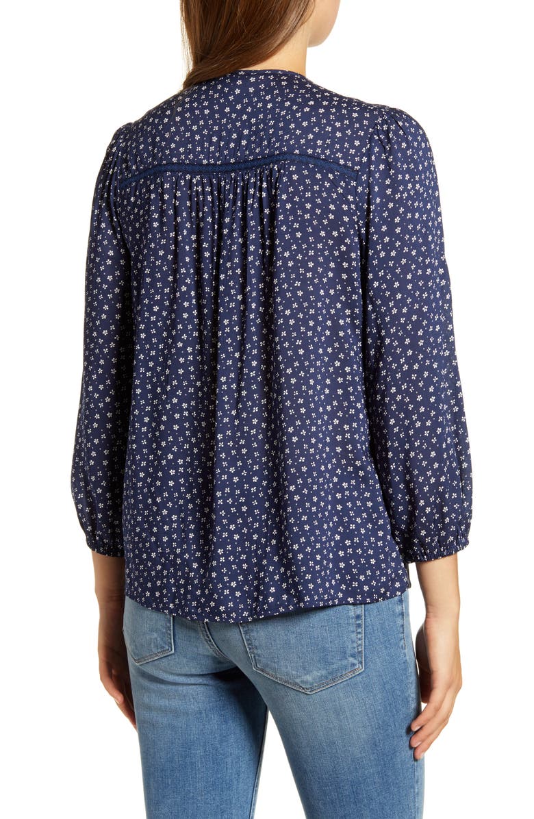 Lucky Brand Print Pleated Popover Top, Alternate, color,