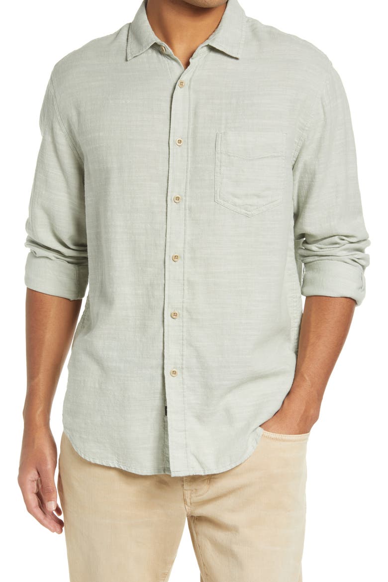 Wyatt Relaxed Fit Solid Button-Up Shirt, Main, color, SAGE