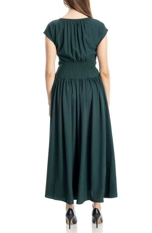 Max Studio Front Keyhole Maxi Dress In Green