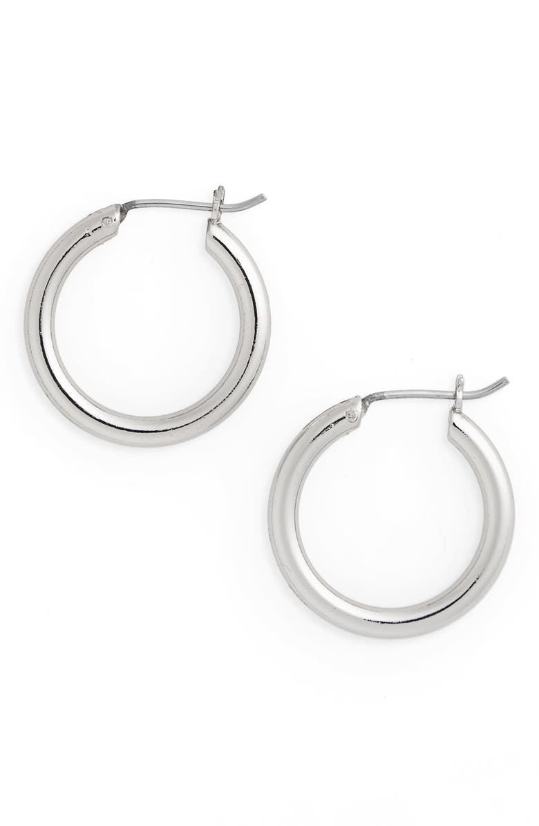 Nordstrom Small Endless Hoop Earrings, Main, color, Rhodium
