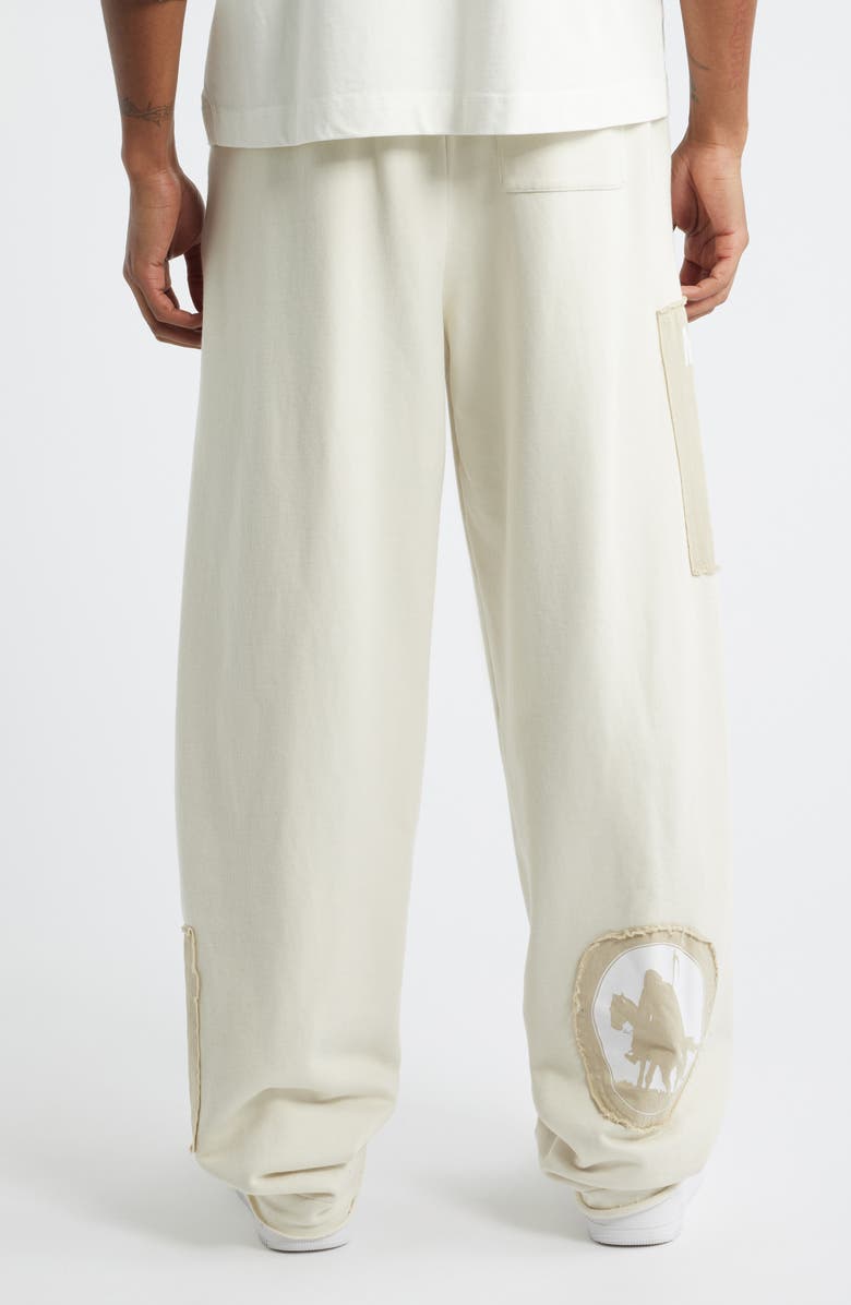 MEMORY LANE Patch Flyer Drawstring Sweatpants, Alternate, color, Cream