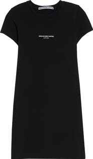 Alexander Wang Fitted Rib Stretch Cotton T-Shirt Minidress