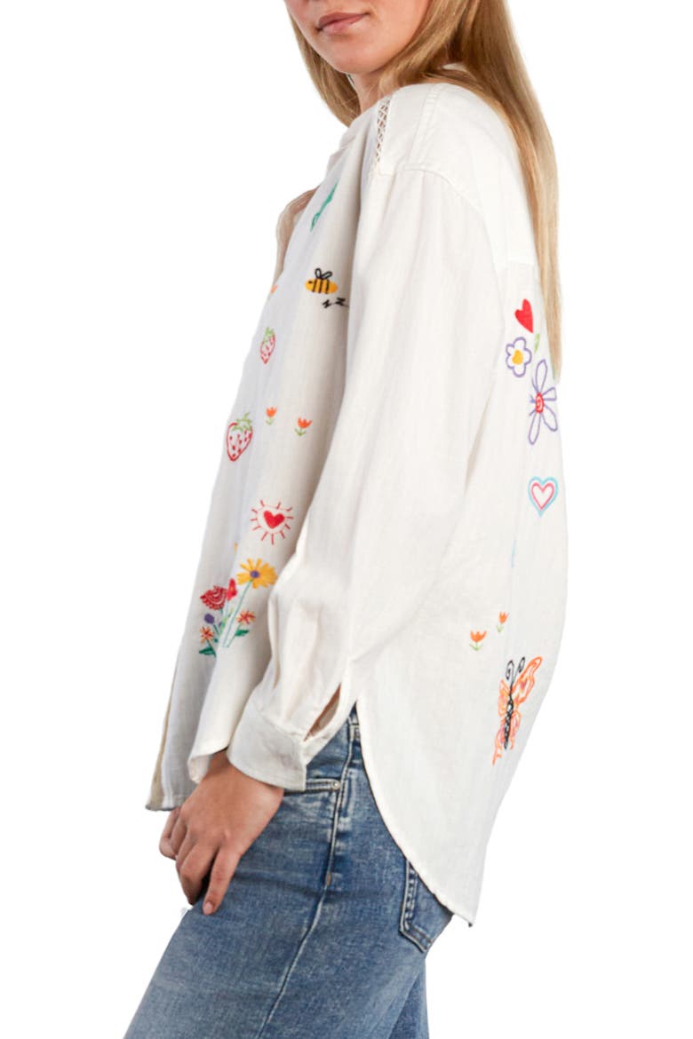 Moonflower Embroidered Shirt, Alternate, color, WHITE FLOWER