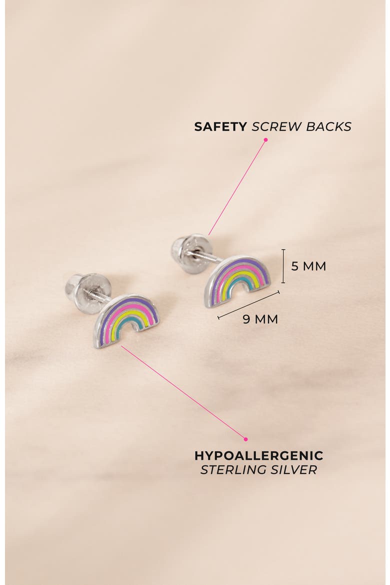 Magical Rainbow Girl Earrings, Alternate, color, Light Blue