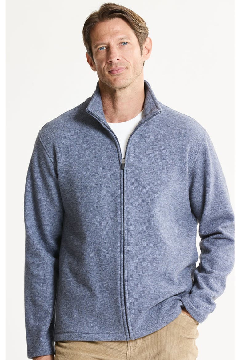 Wool Blend Knit Full Zip, Main, color, NAVY