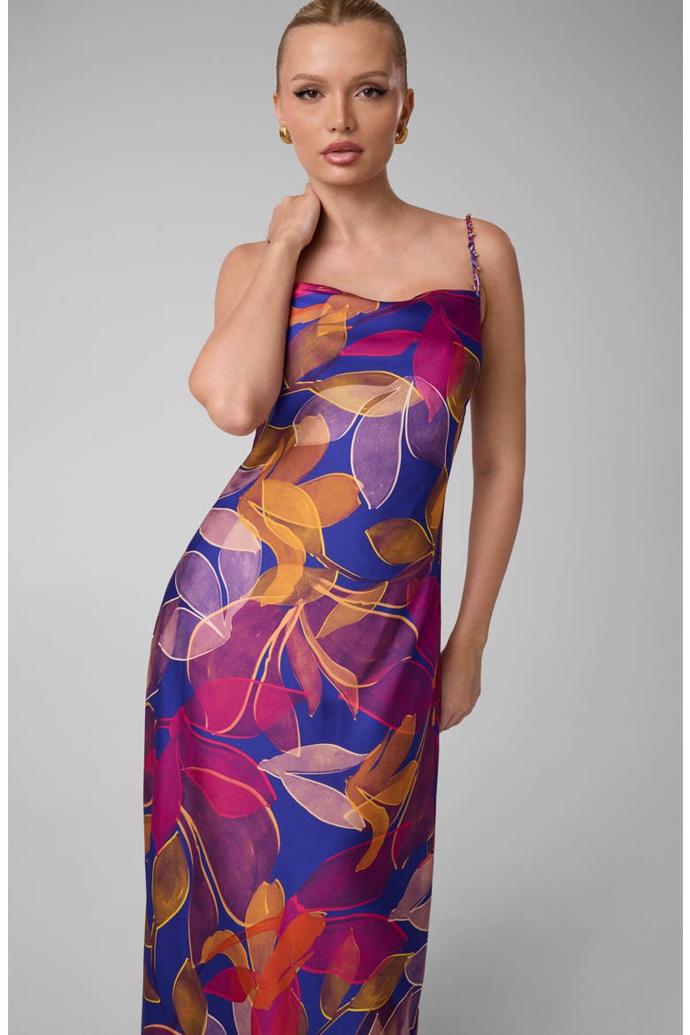 Autumn Printed Maxi Dress, Alternate, color, BLUE PRINT MULTI WILDFLOWER
