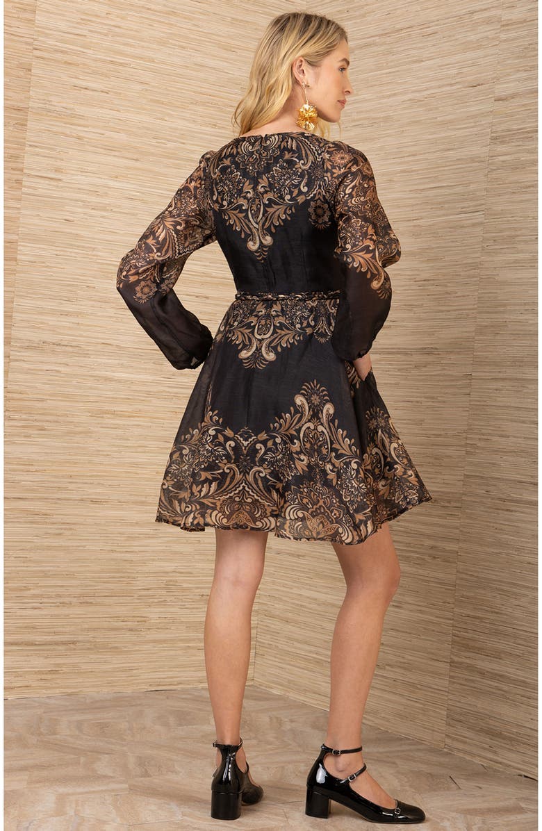 Hale Bob Aspyn Organza Dress, Alternate, color, Black