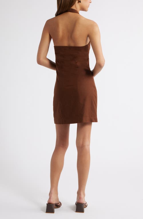OPEN EDIT OPEN EDIT HALTER LINEN BLEND MINIDRESS 