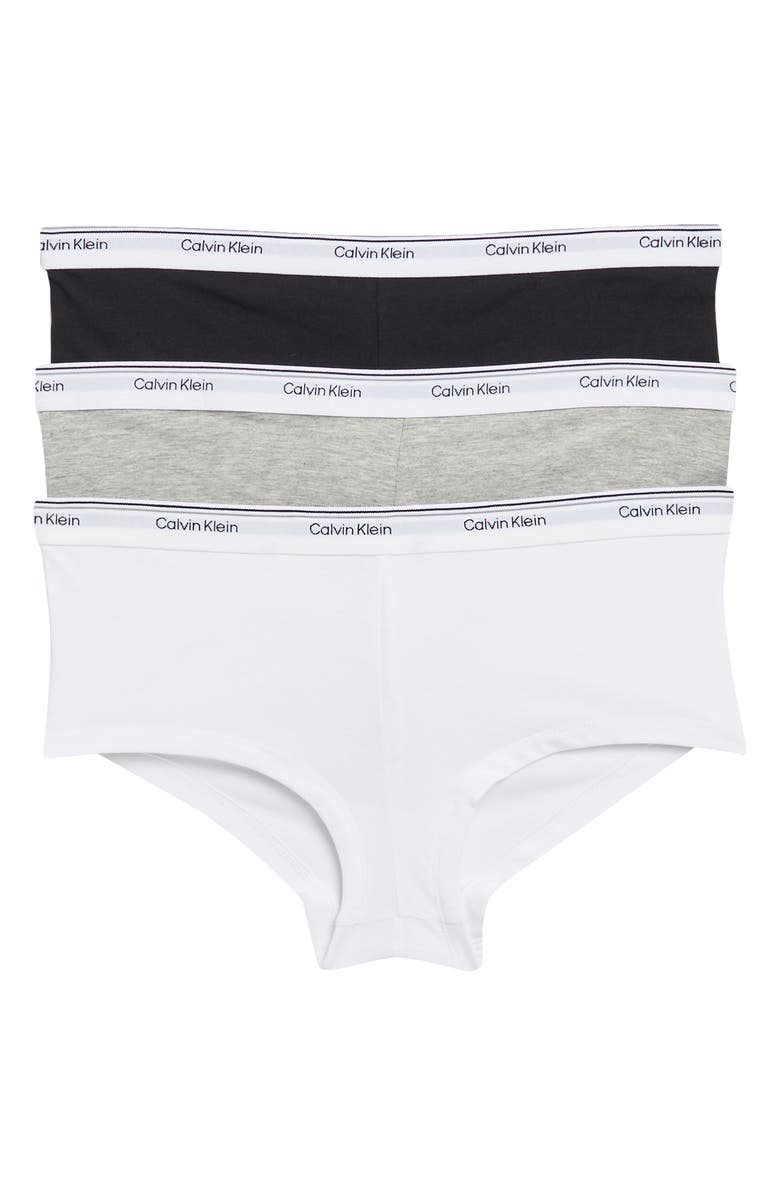 Calvin Klein Balance Assorted 3-Pack Boyshorts, Main, color, Black/ Grey/ White