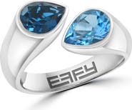 EFFY Sterling Silver Blue Topaz & London Blue Topaz Bypass Ring
