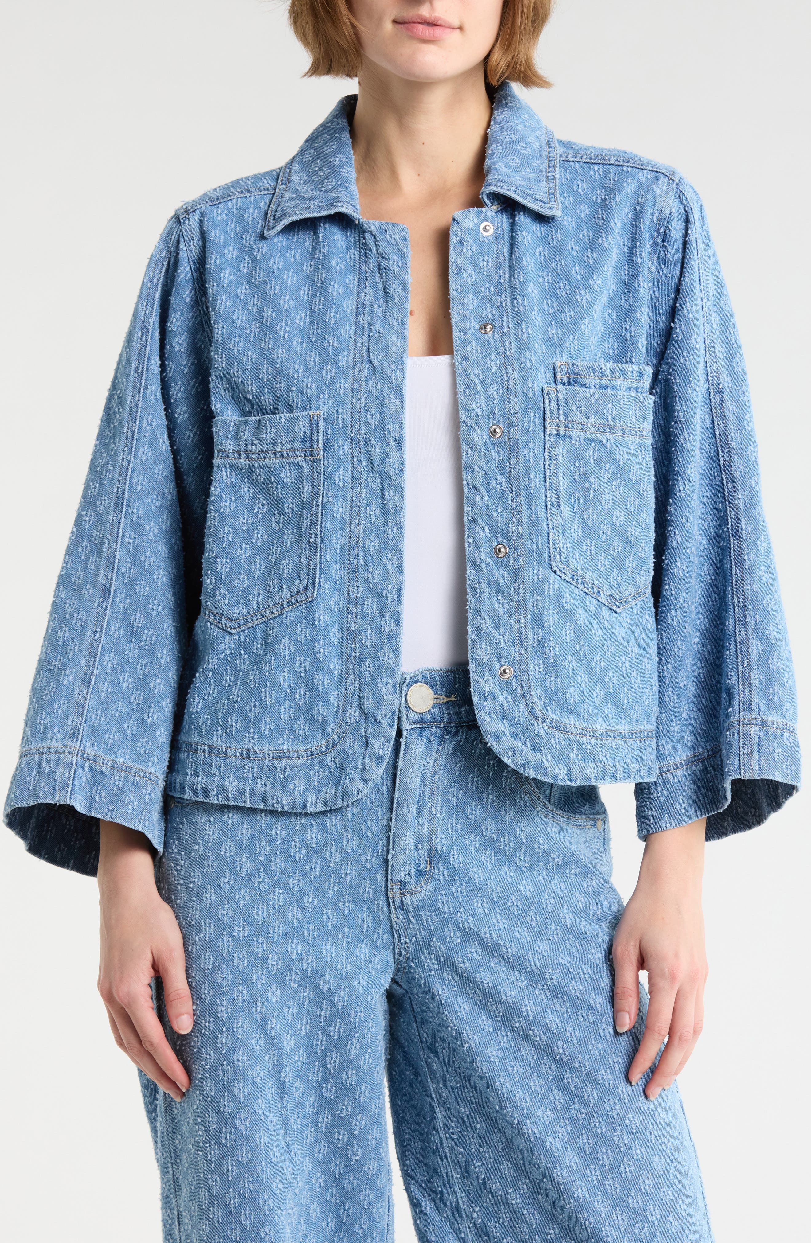 Democracy Picked Jacquard Denim Jacket