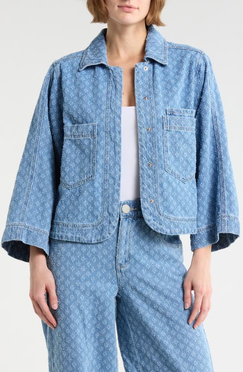 Picked Jacquard Denim Jacket