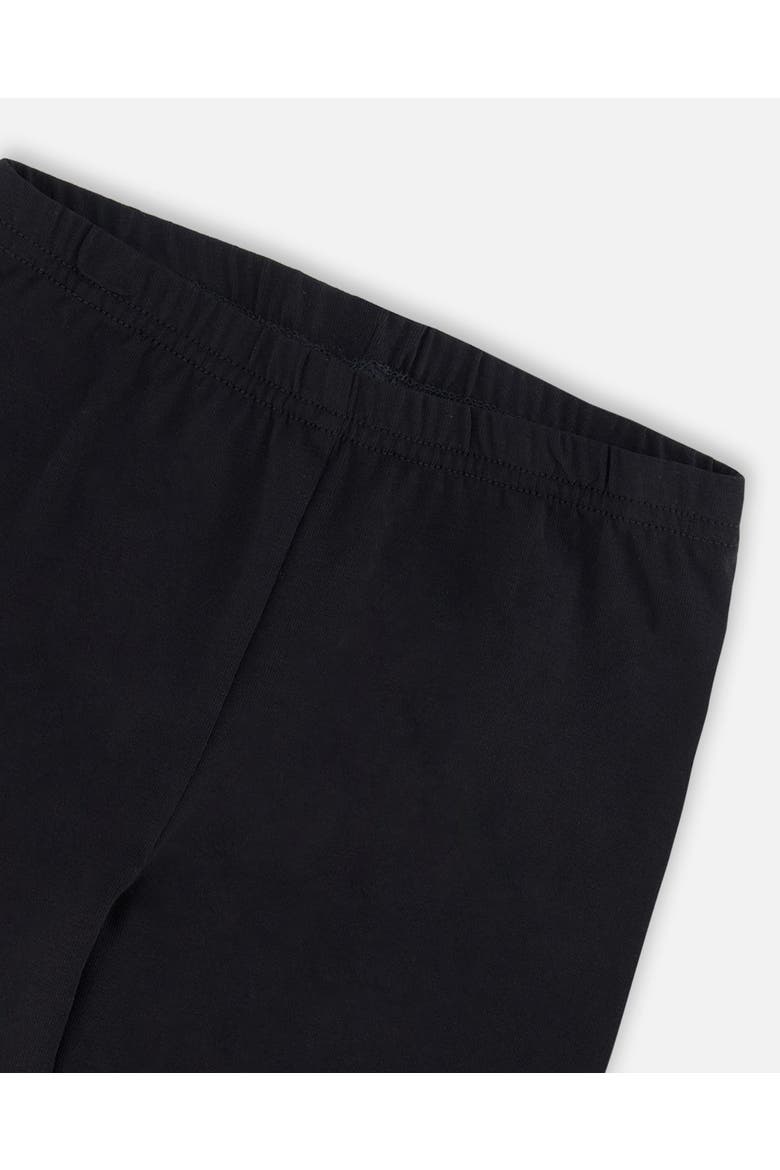 Little Girl's Organic Cotton Capri Legging With Knots Black, Alternate, color, Black