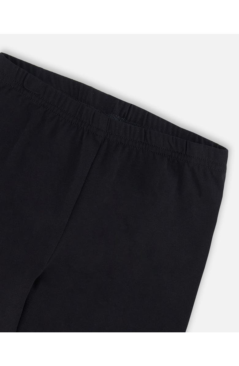 Deux par Deux Little Girl's Organic Cotton Capri Legging With Knots Black, Alternate, color,