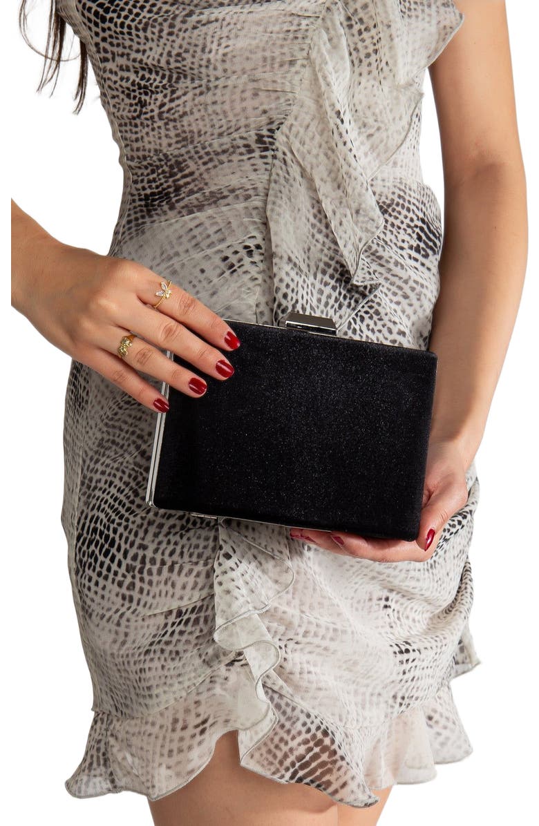 Forever & Always Shoes Alba Clutch Evening Purse, Alternate, color, Black Velvet