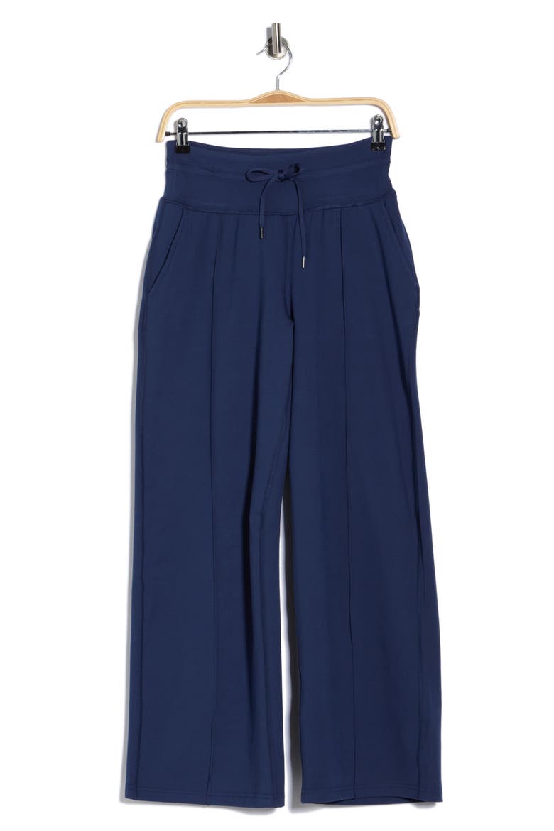 Interlock High Waist Pintuck Wide Leg Pants, Alternate, color, NAVAL BLUE