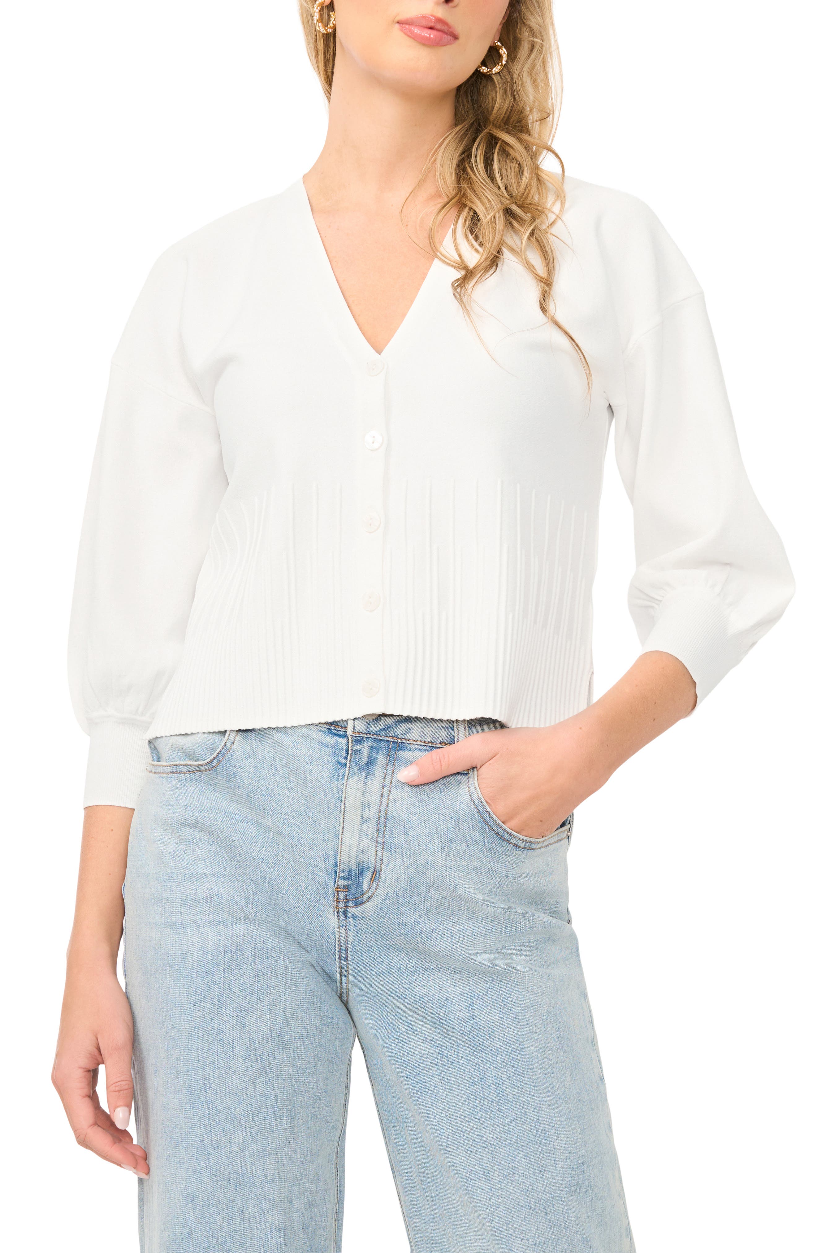 1.STATE Ribbed Crop Cardigan