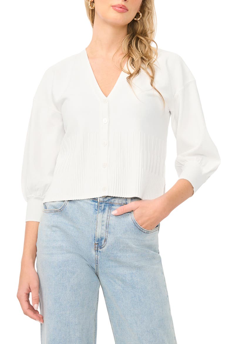 Ribbed Crop Cardigan, Main, color, ANTIQUE WHITE