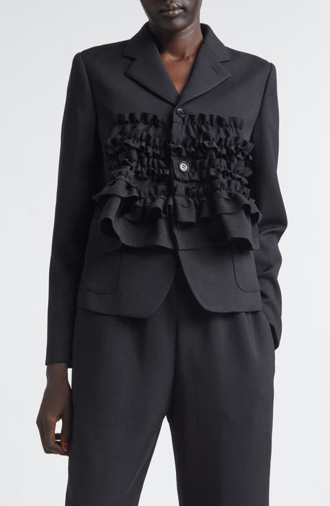 Ruffle Gabardine Jacket