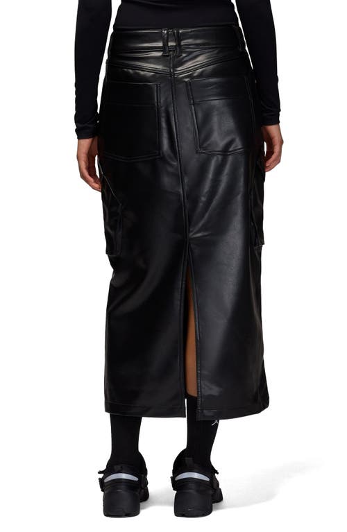 Jordan Faux Leather Midi Skirt In Black