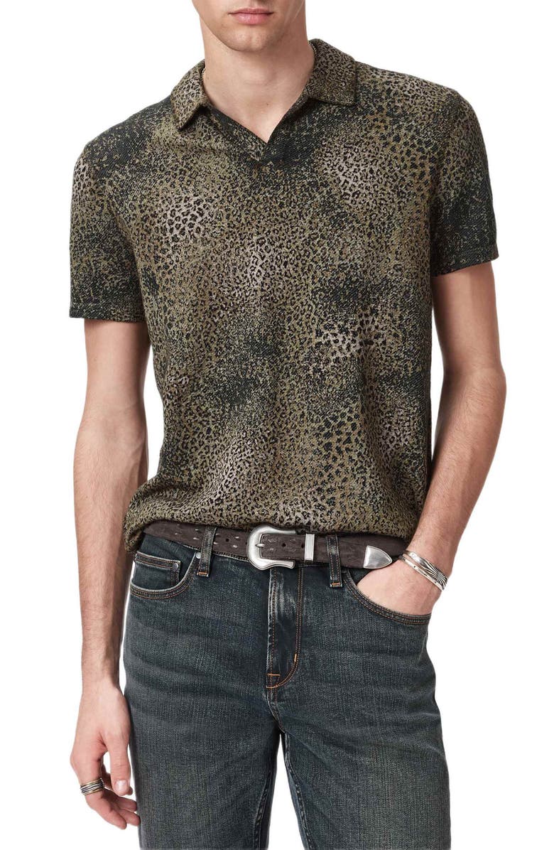 John Varvatos Perkins Johnny Collar Polo, Main, color, Haze Grey